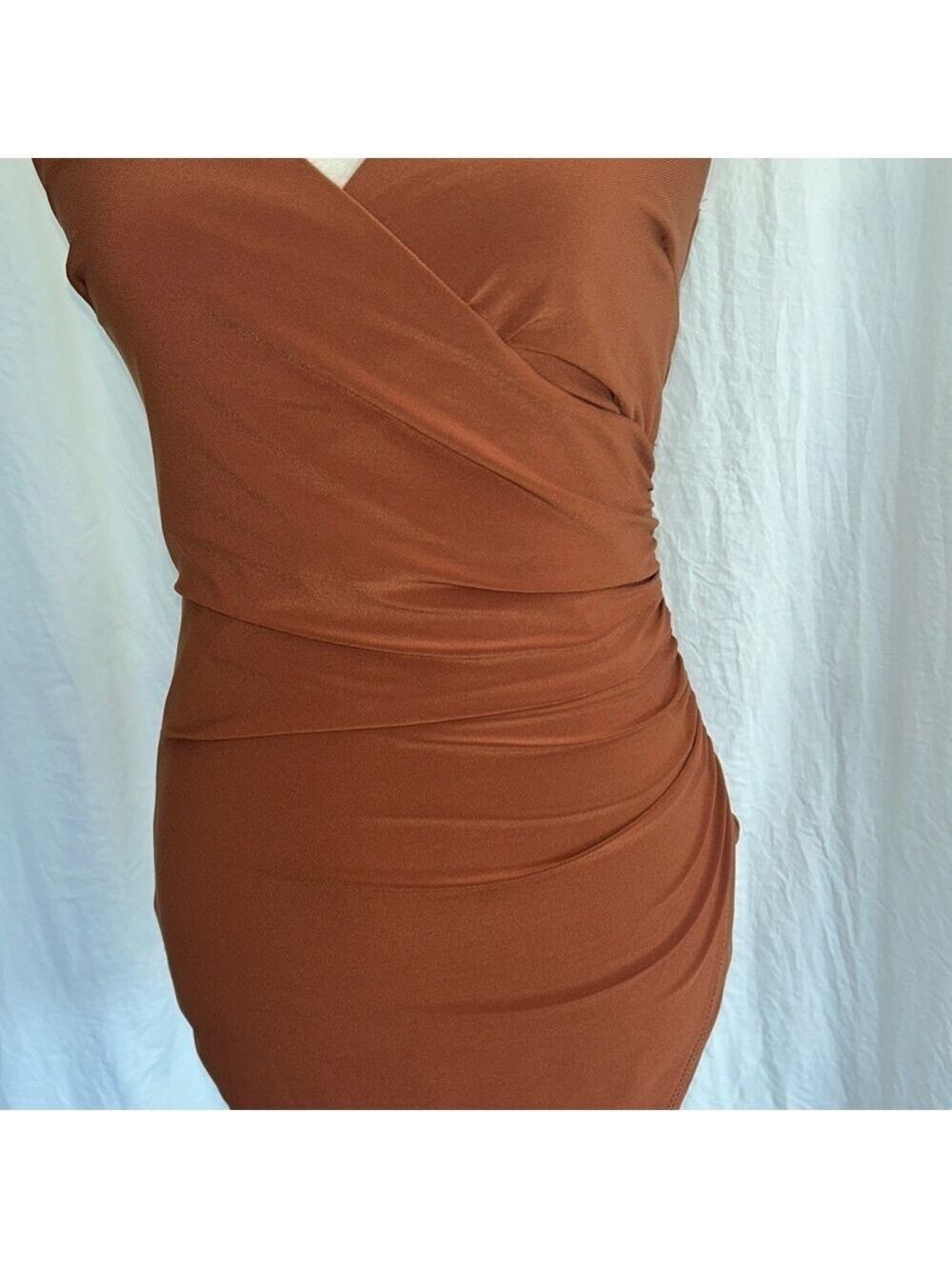 Windsor: Bodycon Dress in Cognac: Size S/M - Picture 2 of 7